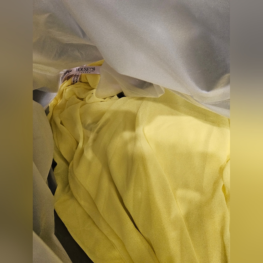NEW with tags! House of CB Paloma yellow dress with corset and draping midi - Picture 4 of 4